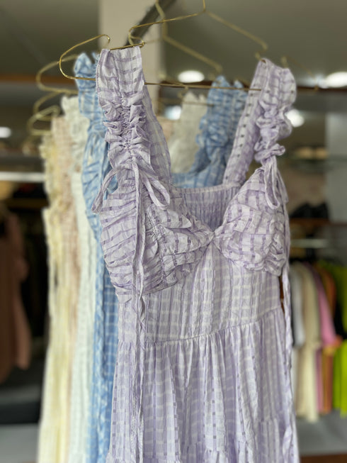Summer Ladies Ruffle Half Sleeves Layer Flounce Dresses